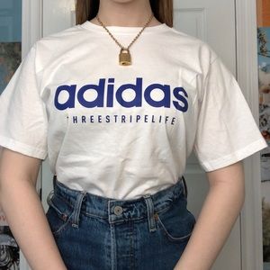 Adidas white tee